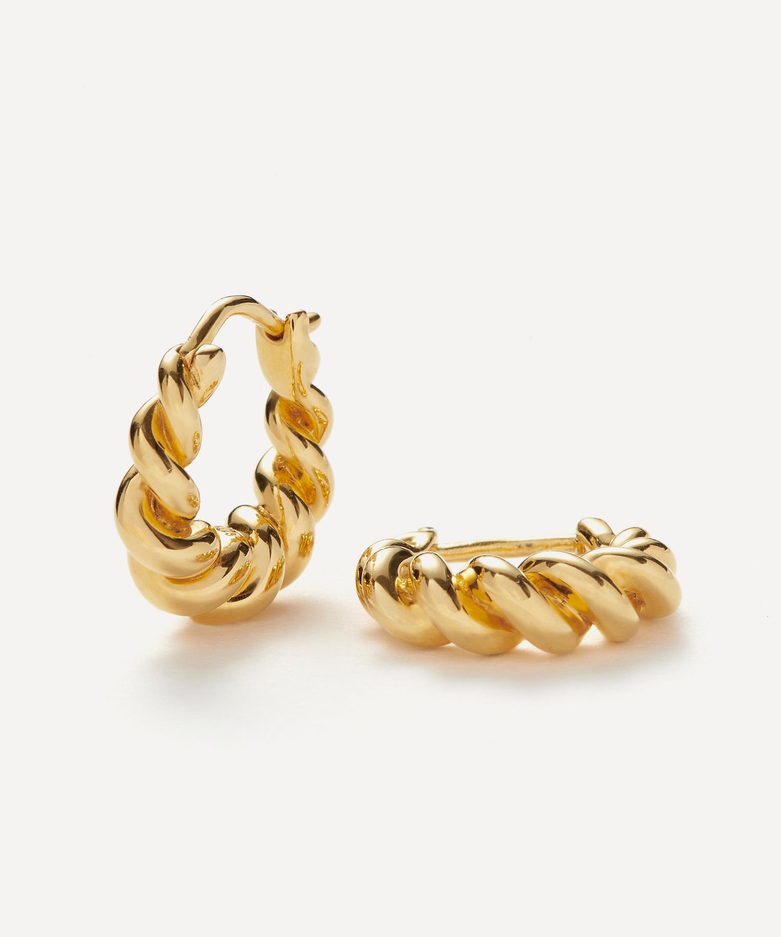 Missoma - 18ct Gold-Plated Vermeil Silver Mini Tidal Hoop Earrings image number 2