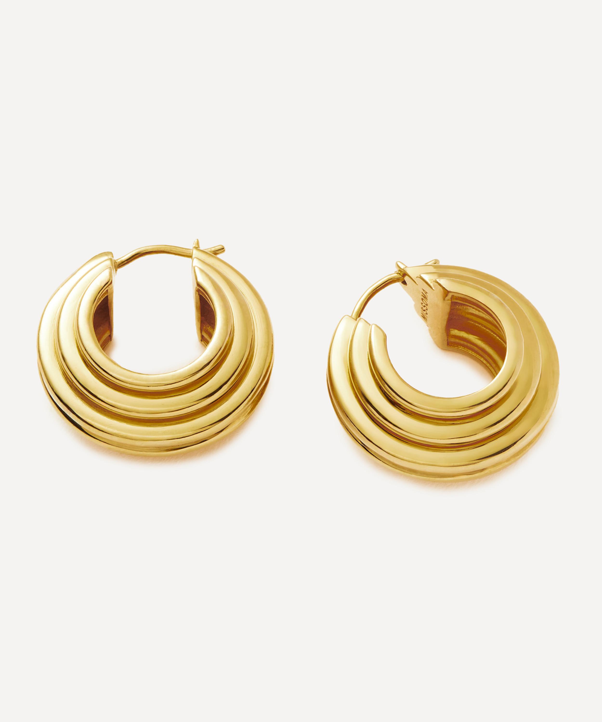 Missoma - X Lucy Williams 18ct Gold-Plated Medium Chunky Ridge Hoop Earrings image number 2