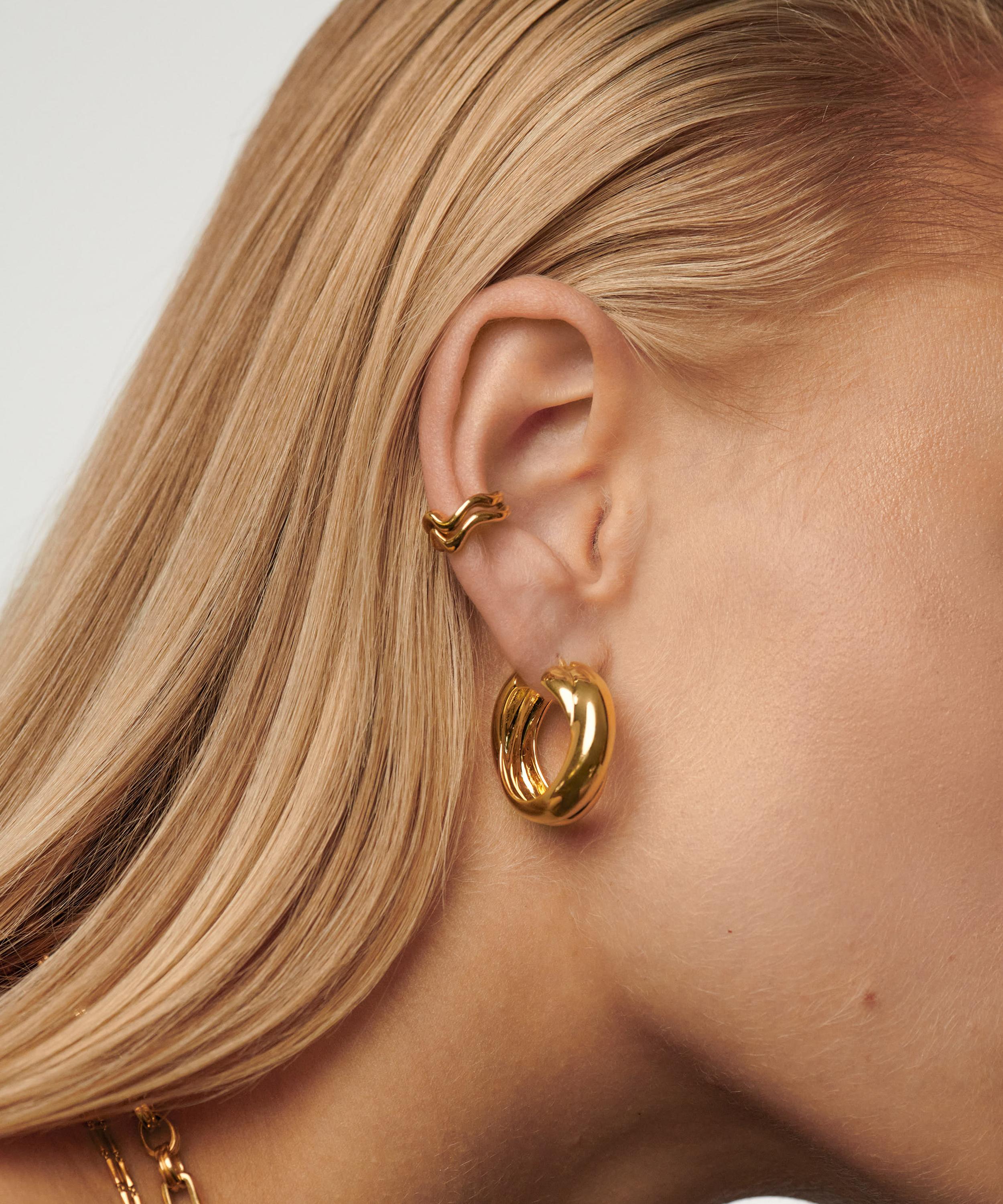 Missoma - X Lucy Williams 18ct Gold-Plated Chunky Medium Entwine Hoop Earrings image number 1