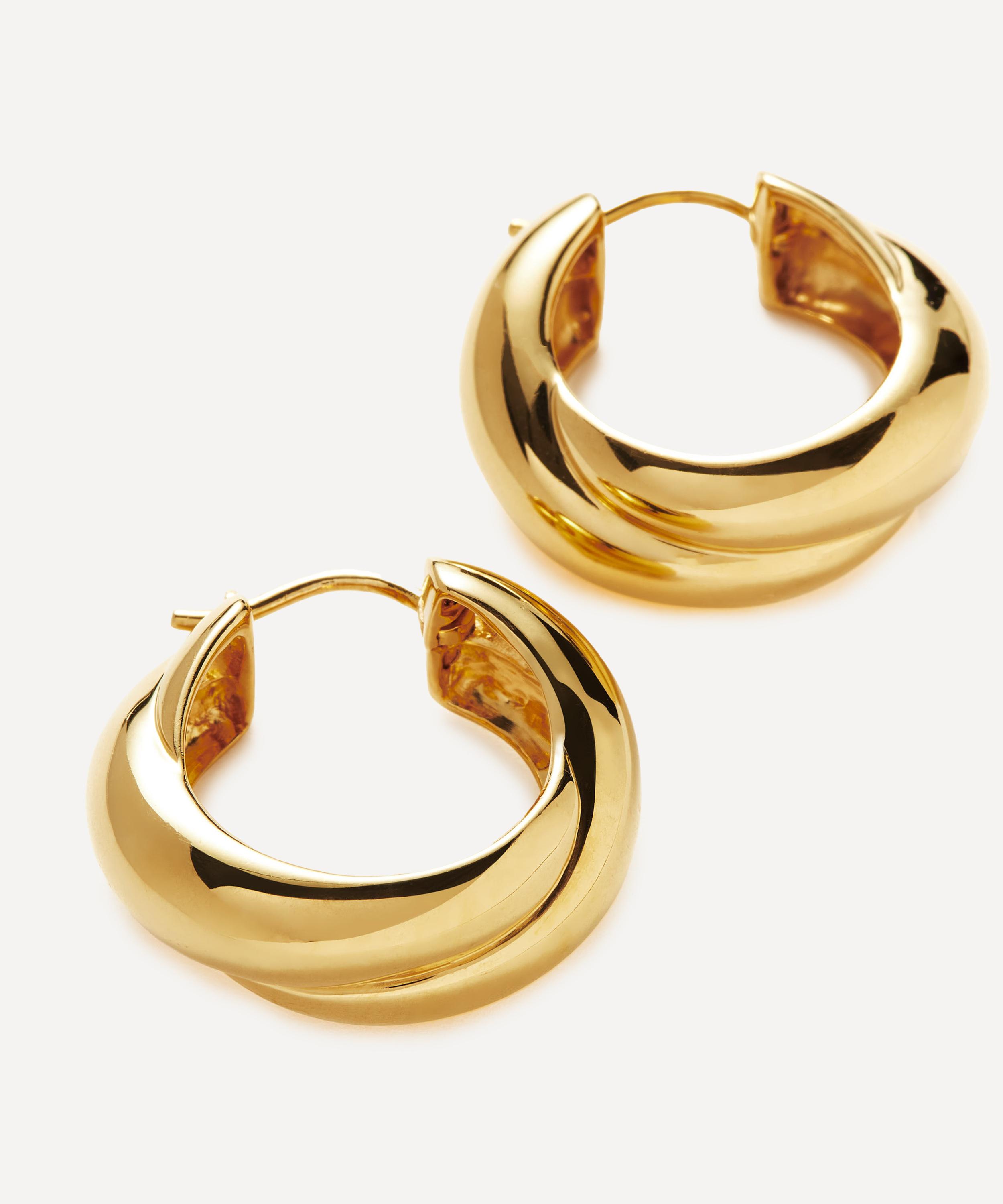 Missoma - X Lucy Williams 18ct Gold-Plated Chunky Medium Entwine Hoop Earrings image number 2