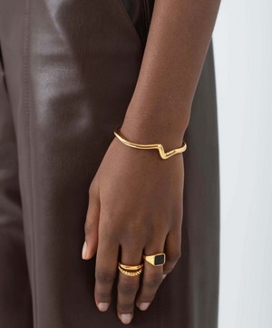 Missoma - 18ct Gold-Plated Molten Wave Cuff Bracelet image number 1