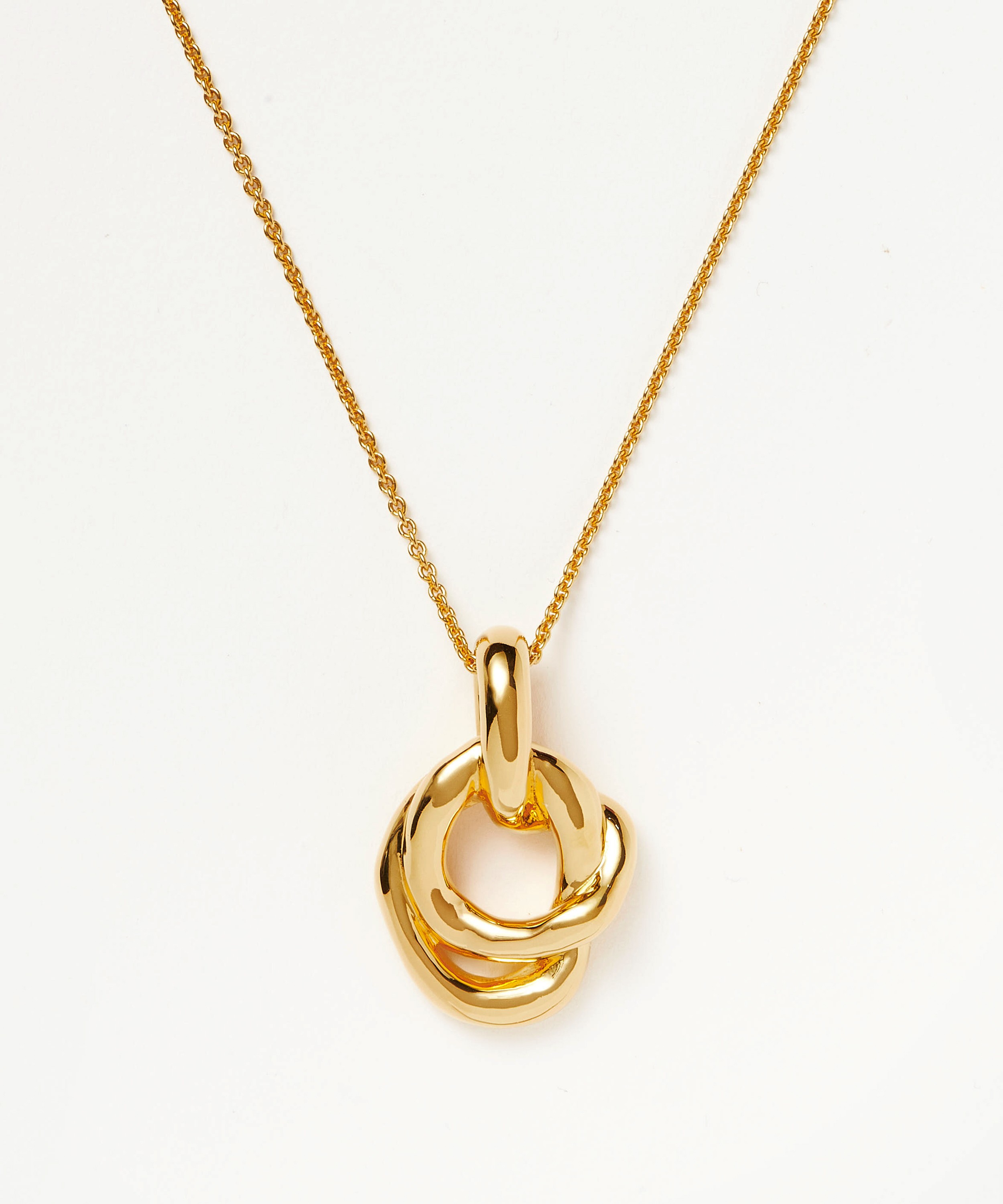 Missoma - 18ct Gold-Plated Molten Twisted Double Pendant Necklace image number 0