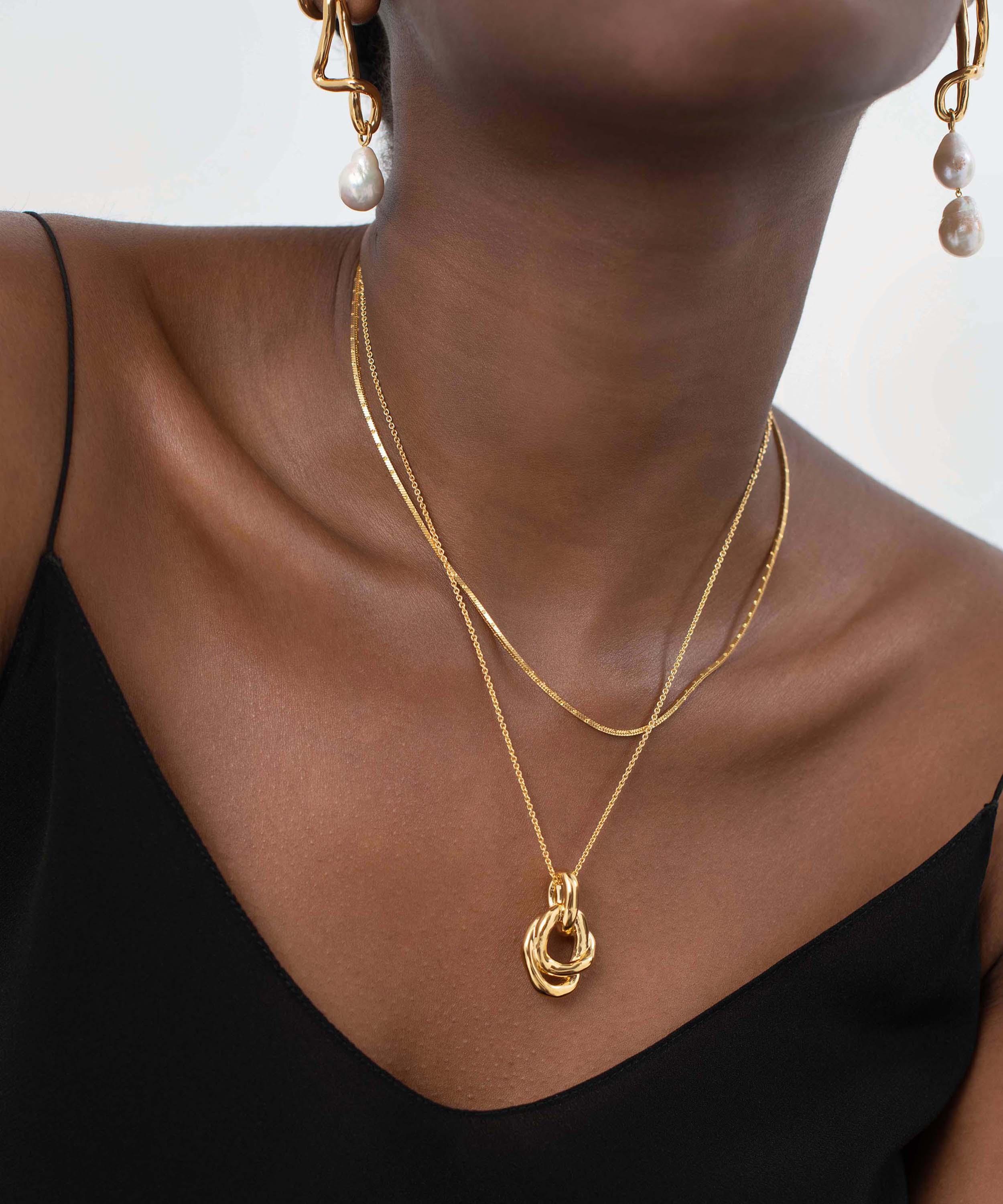 Missoma 18ct Gold-Plated Molten Twisted Double Pendant Necklace