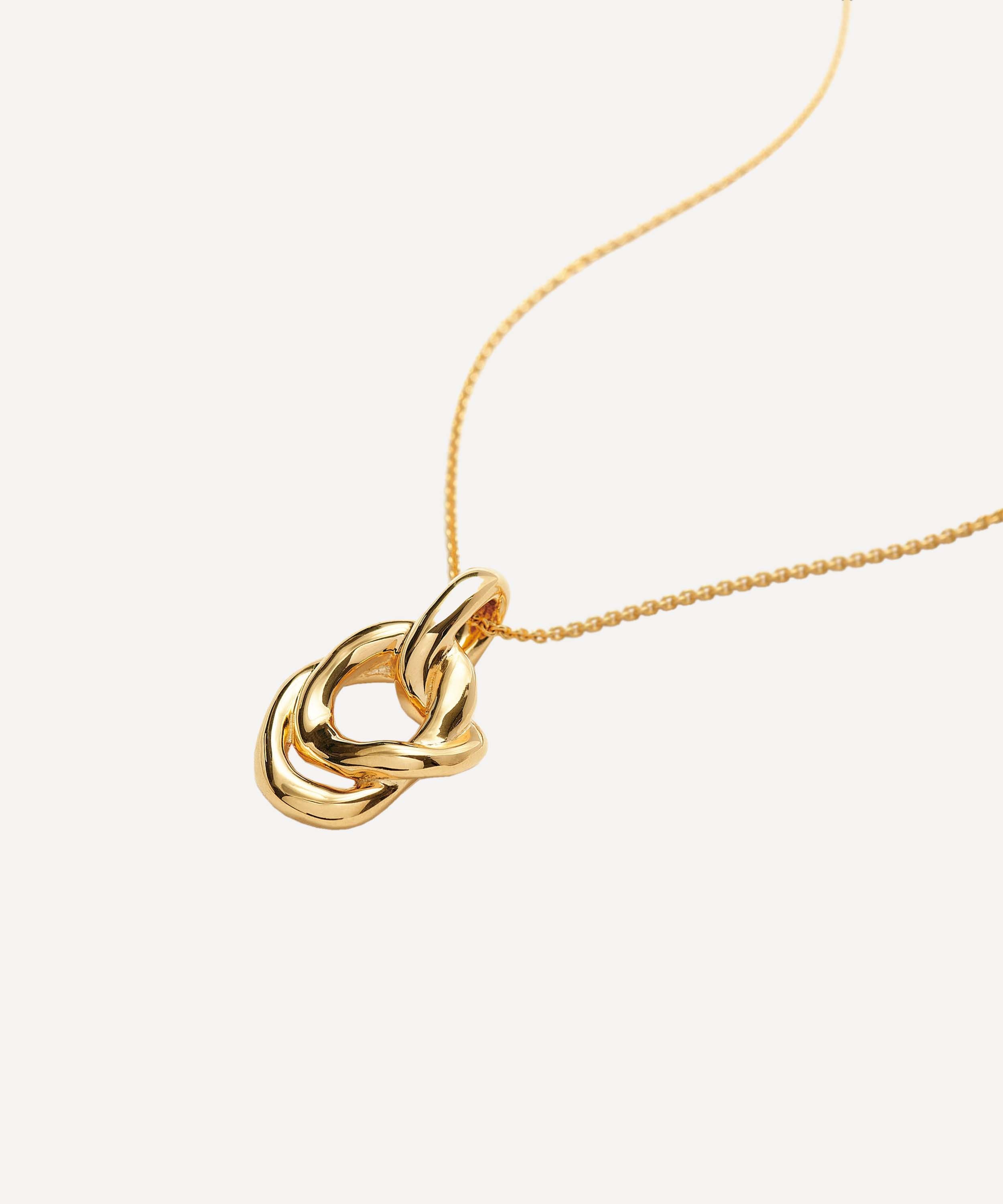 Missoma - 18ct Gold-Plated Molten Twisted Double Pendant Necklace image number 2