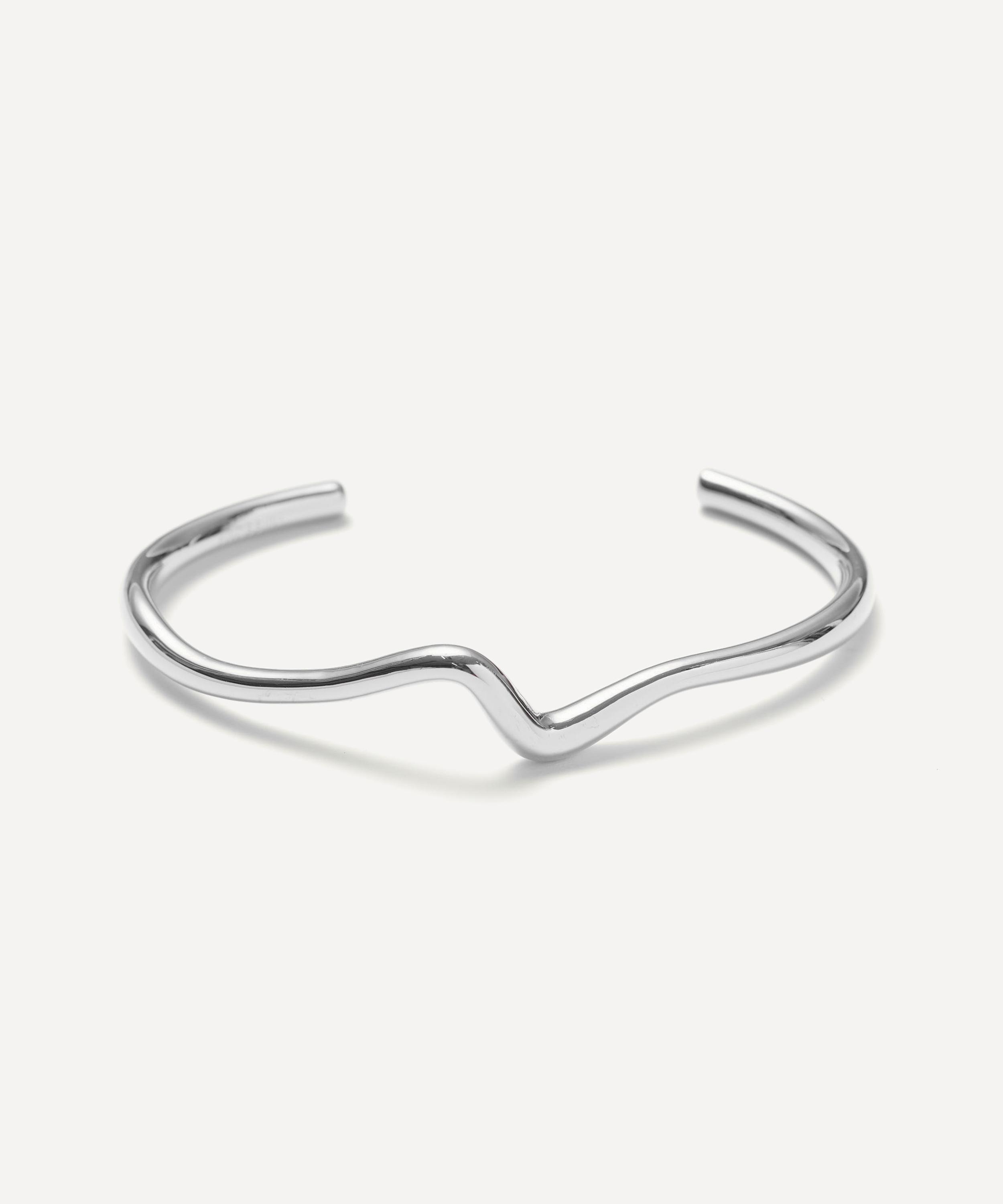 Large Molten Bangle Bracelet - Silver