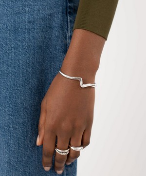 Missoma - Sterling Silver Molten Wave Cuff Bracelet image number 1
