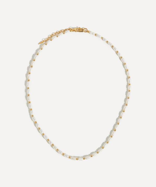 Missoma - 18ct Gold-Plated Seed Pearl Beaded Choker Necklace image number 0