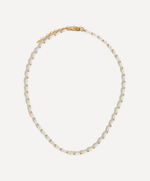 Missoma - 18ct Gold-Plated Seed Pearl Beaded Choker Necklace image number null