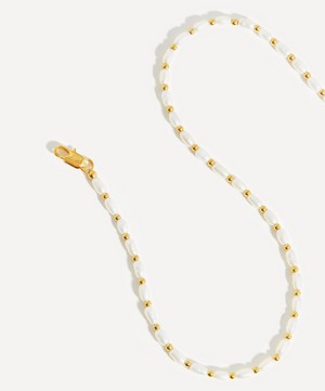 Missoma - 18ct Gold-Plated Seed Pearl Beaded Choker Necklace image number 1