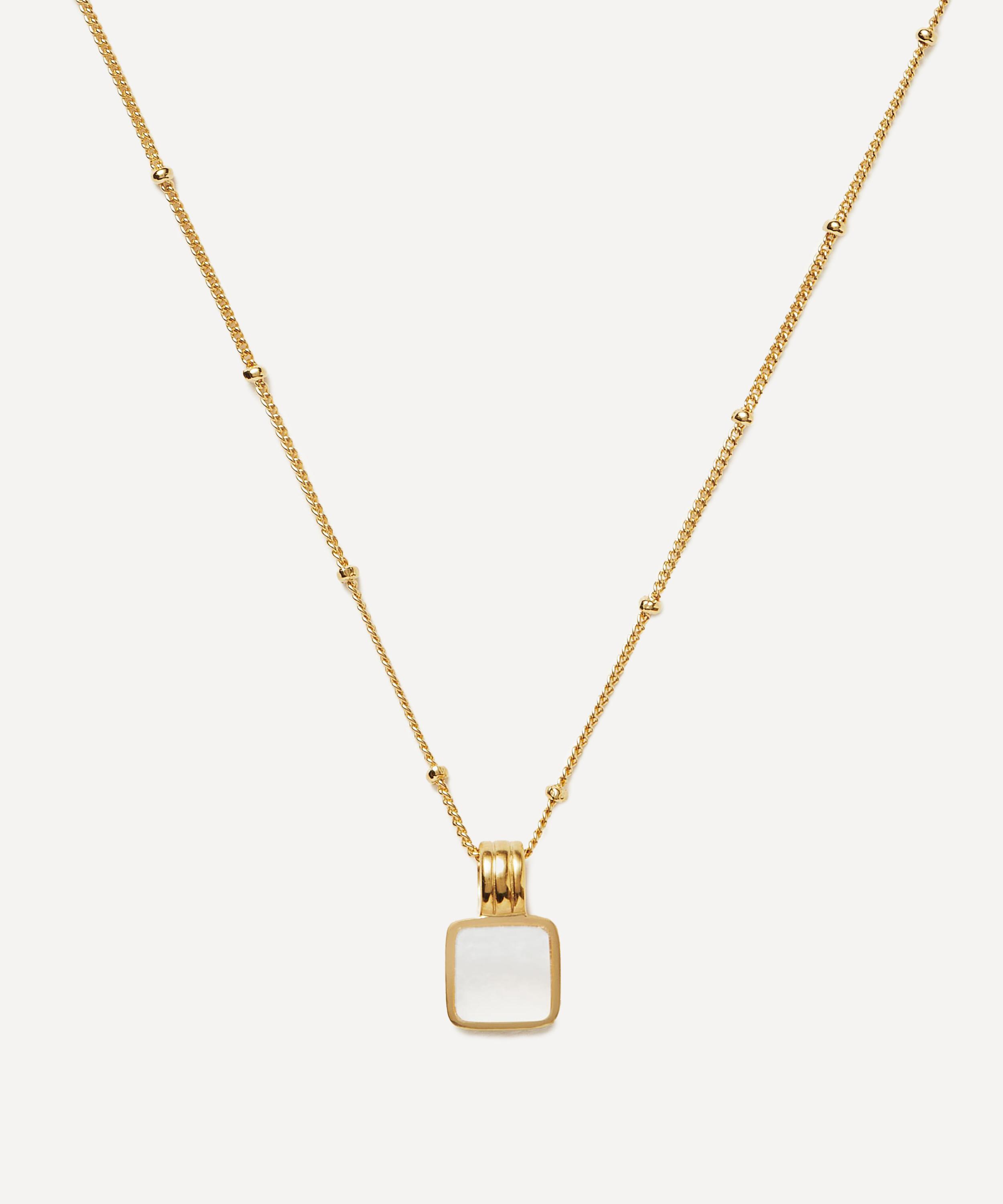 Missoma - X Lucy Williams 18ct Gold-Plated Vermeil Silver Square Mother of Pearl Pendant Necklace image number 0