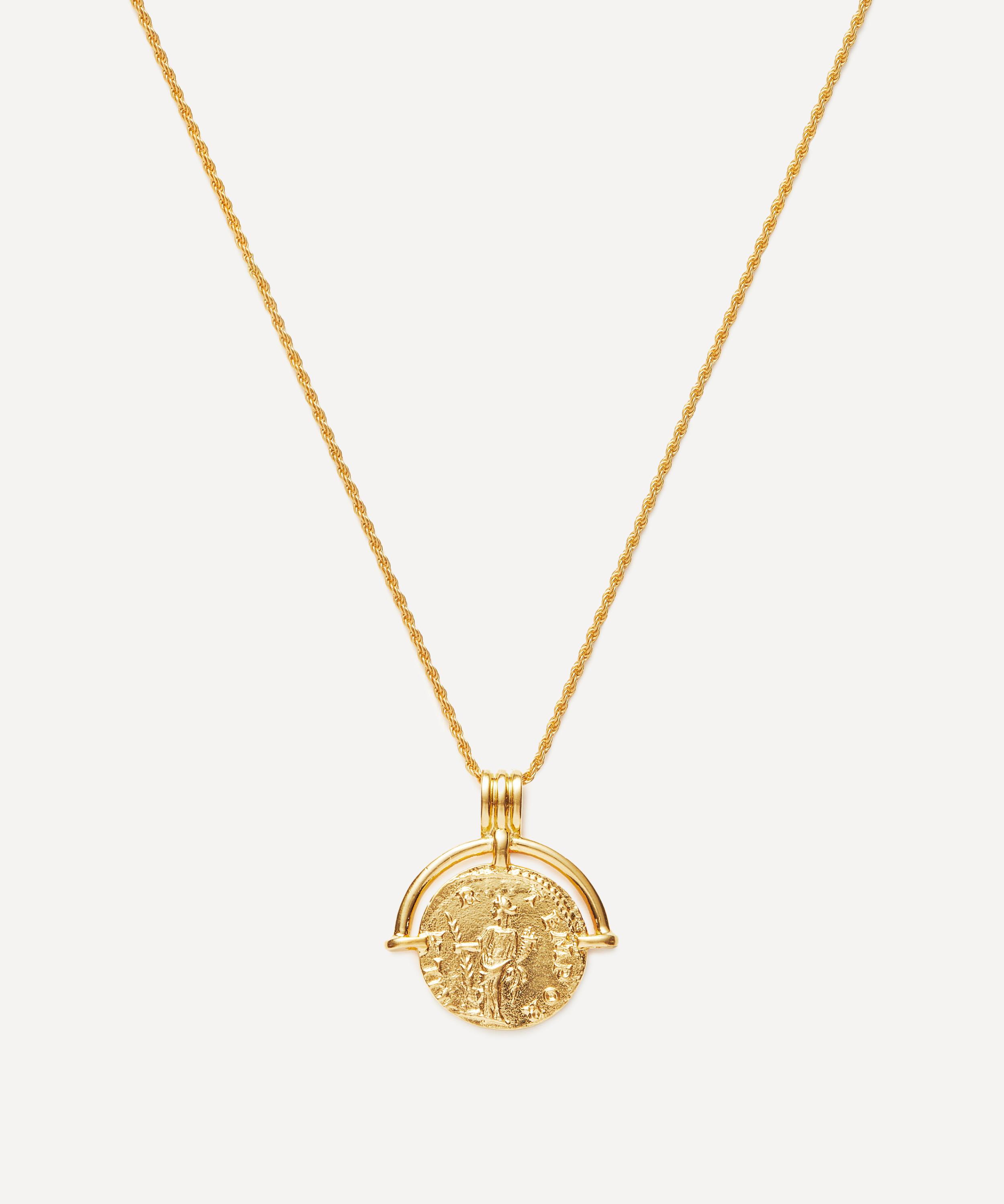 Missoma - X Lucy Williams 18ct Gold-Plated Engravable Roman Arc Coin Pendant Necklace image number 0