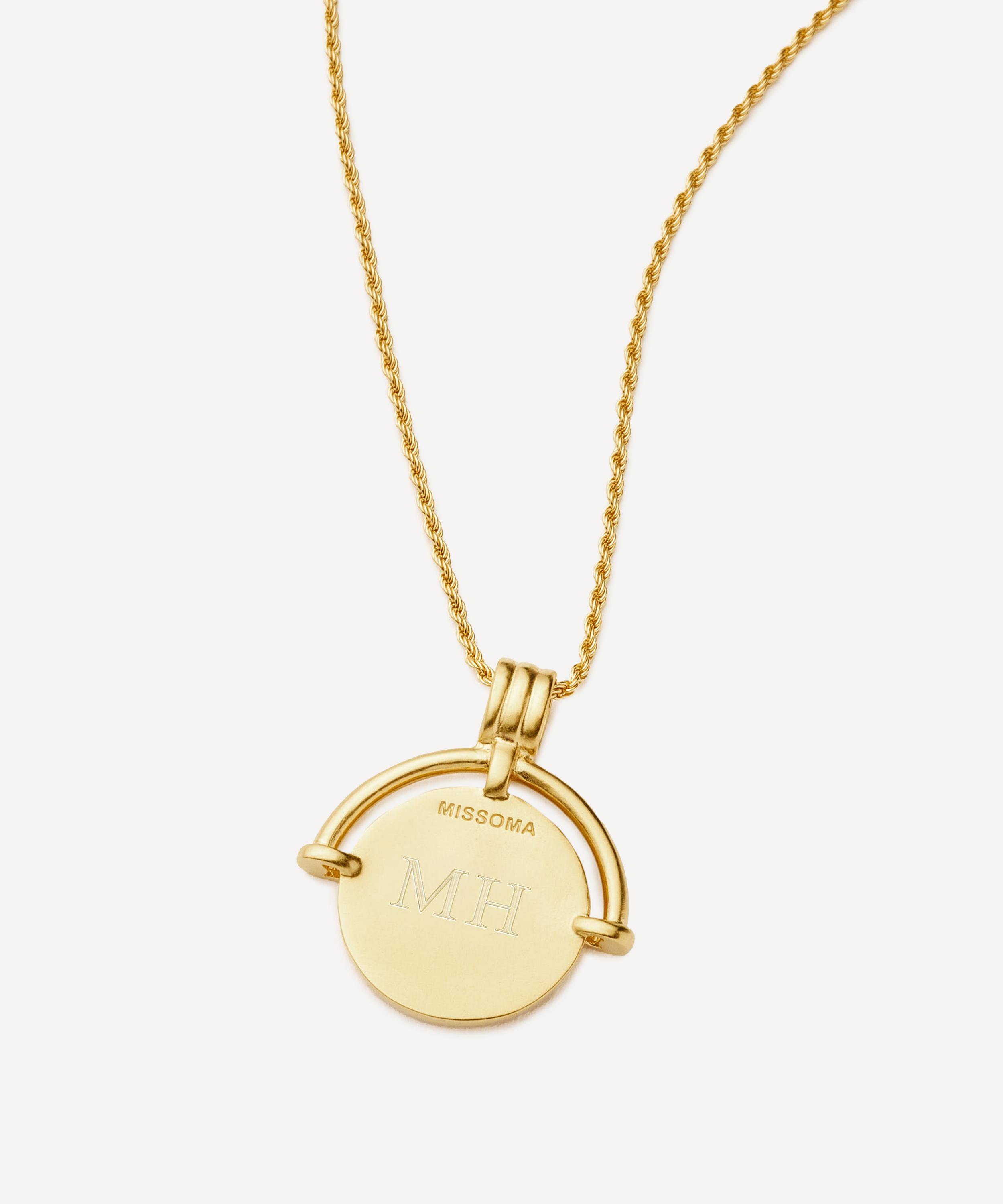 Missoma - X Lucy Williams 18ct Gold-Plated Engravable Roman Arc Coin Pendant Necklace image number 2
