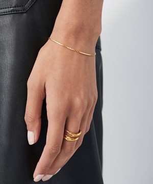 Missoma - 18ct Gold-Plated Vermeil Silver Asymmetric Snake Chain Bracelet image number 1