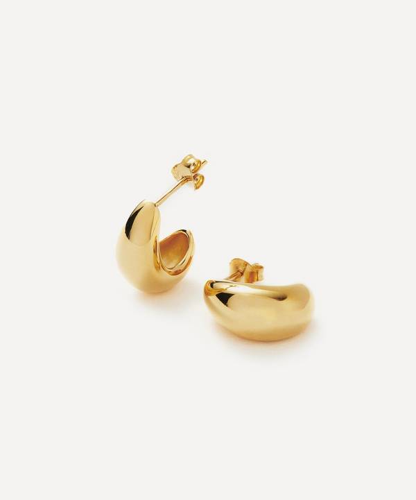 Missoma - 18ct Gold-Plated Vermeil Silver Savi Mini Dome Huggie Hoop Earrings image number 0