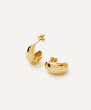 18ct Gold-Plated Vermeil Silver Savi Mini Dome Huggie Hoop Earrings