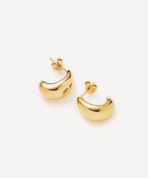 Missoma - 18ct Gold-Plated Vermeil Silver Savi Mini Dome Huggie Hoop Earrings image number 2