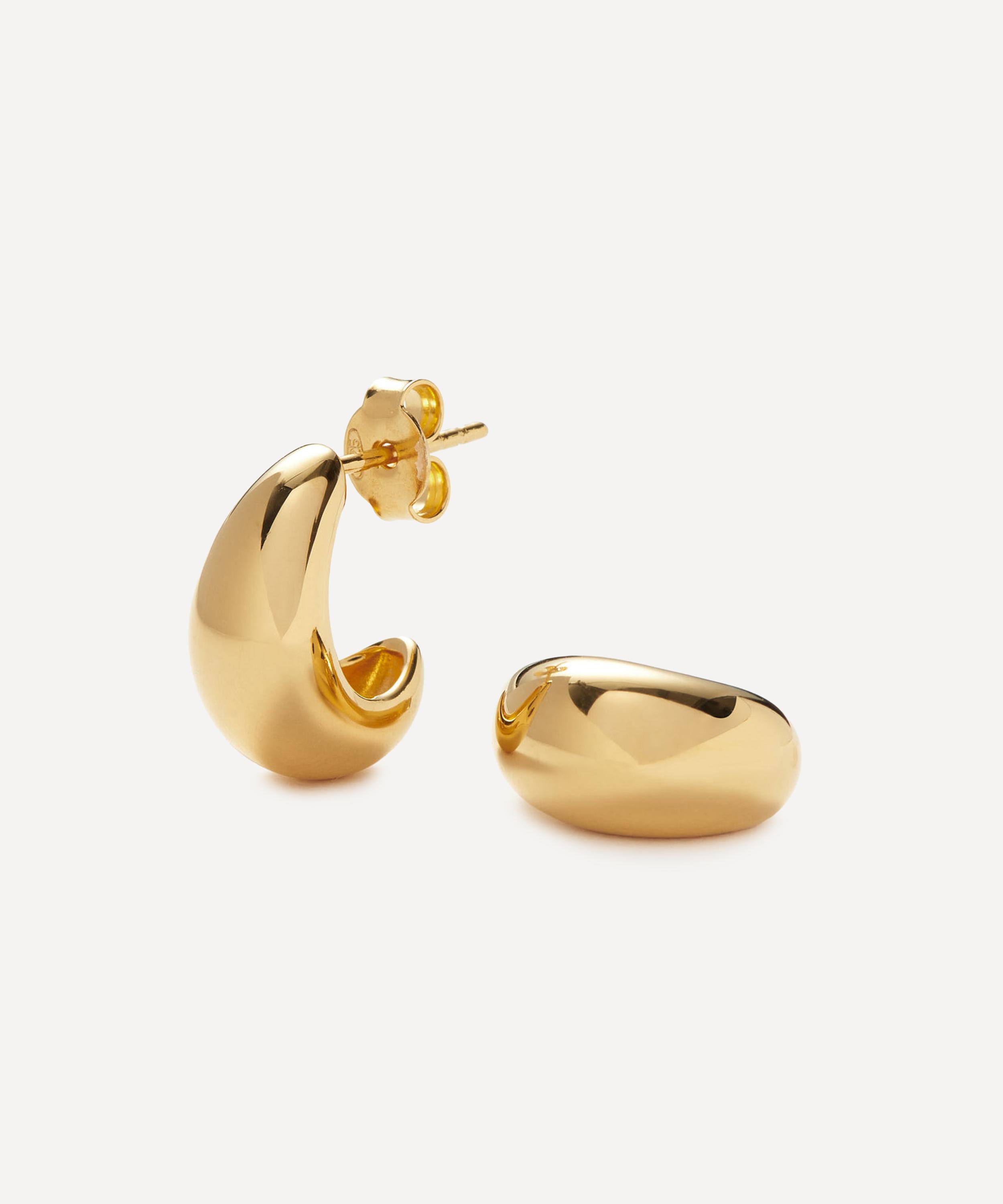 Missoma - X Savi 18ct Gold-Plated Vermeil Silver Dome Mini Hoop Earrings image number 0