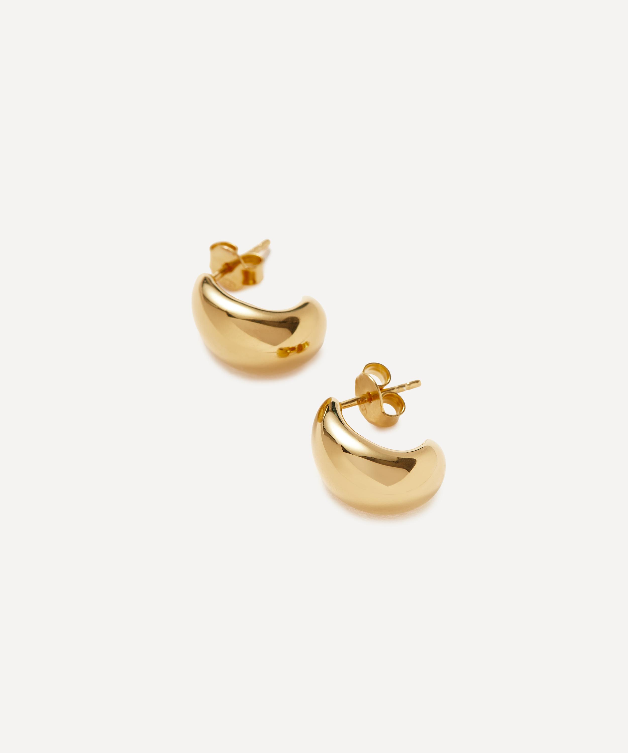 Missoma - X Savi 18ct Gold-Plated Vermeil Silver Dome Mini Hoop Earrings image number 1