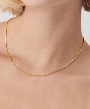 Missoma - 18ct Gold-Plated Vermeil Silver Asymmetric Snake Chain Necklace image number 1