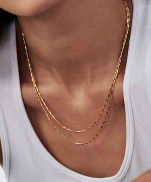 Missoma - 18ct Gold-Plated Vermeil Silver Savi Vintage Link Double Chain Necklace image number 1