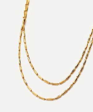 Missoma - 18ct Gold-Plated Vermeil Silver Savi Vintage Link Double Chain Necklace image number 2