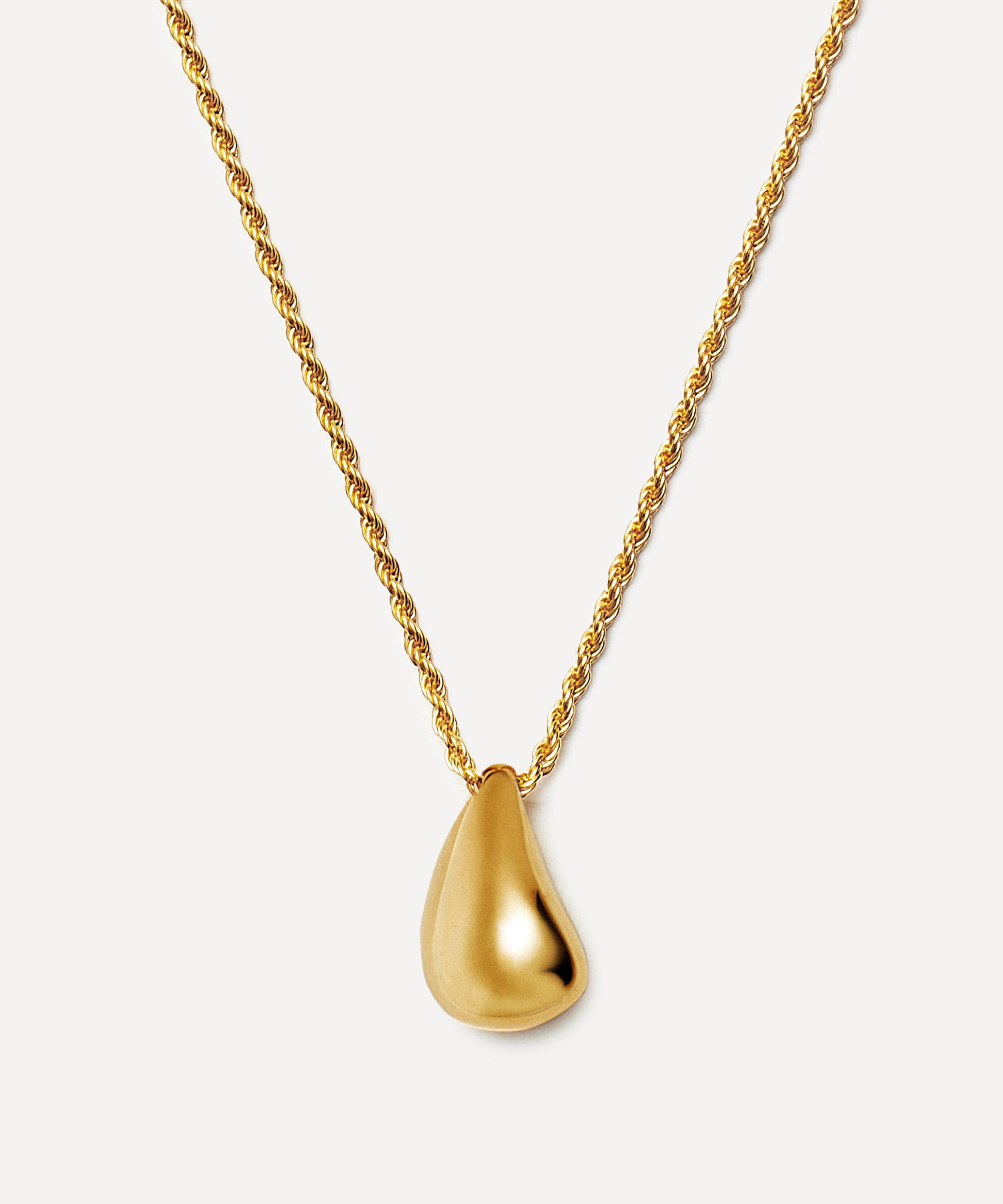 Missoma - X Savi 18ct Gold-Plated Vermeil Silver Sculptural Droplet Pendant Necklace image number 0