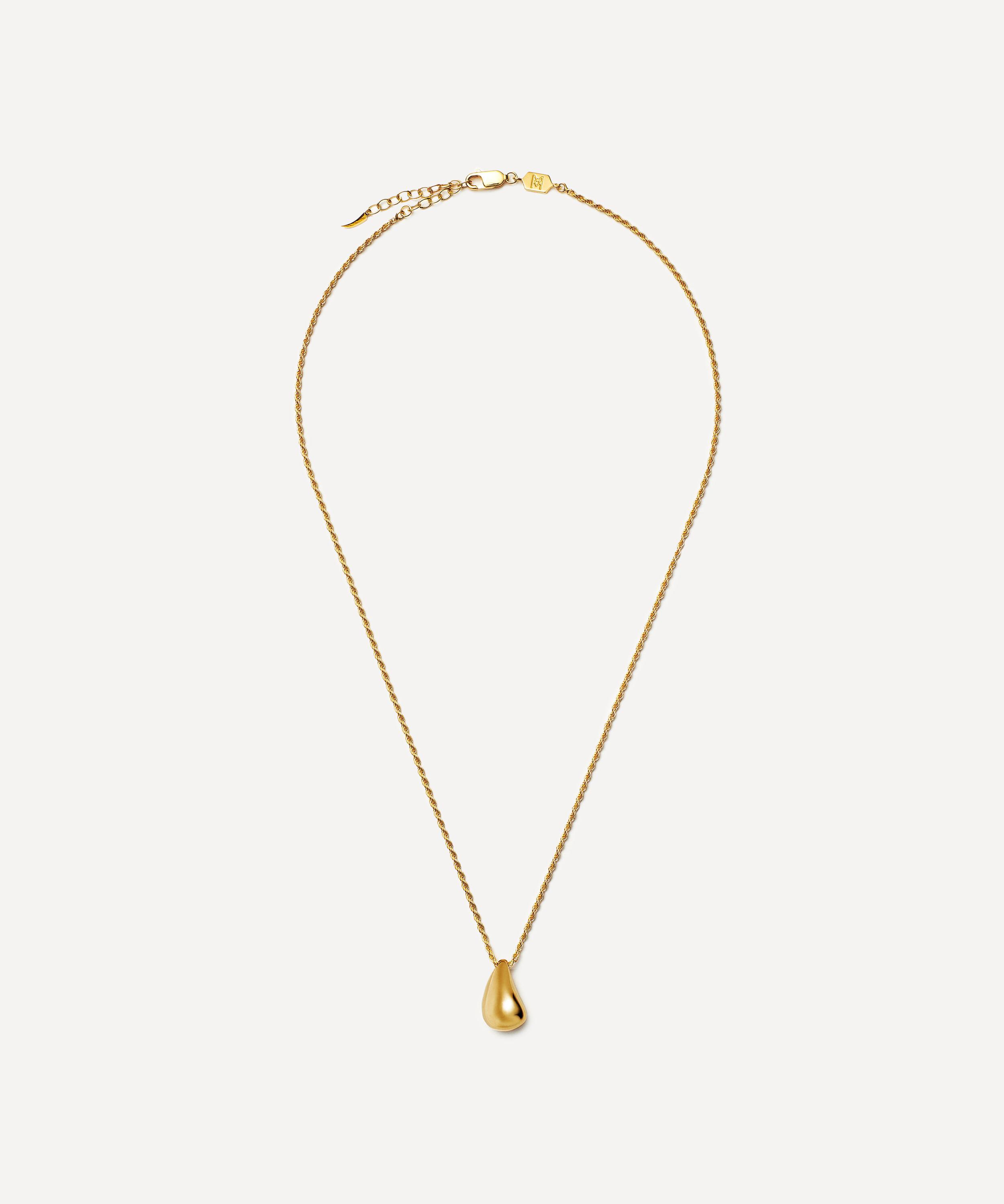 Missoma - X Savi 18ct Gold-Plated Vermeil Silver Sculptural Droplet Pendant Necklace image number 1