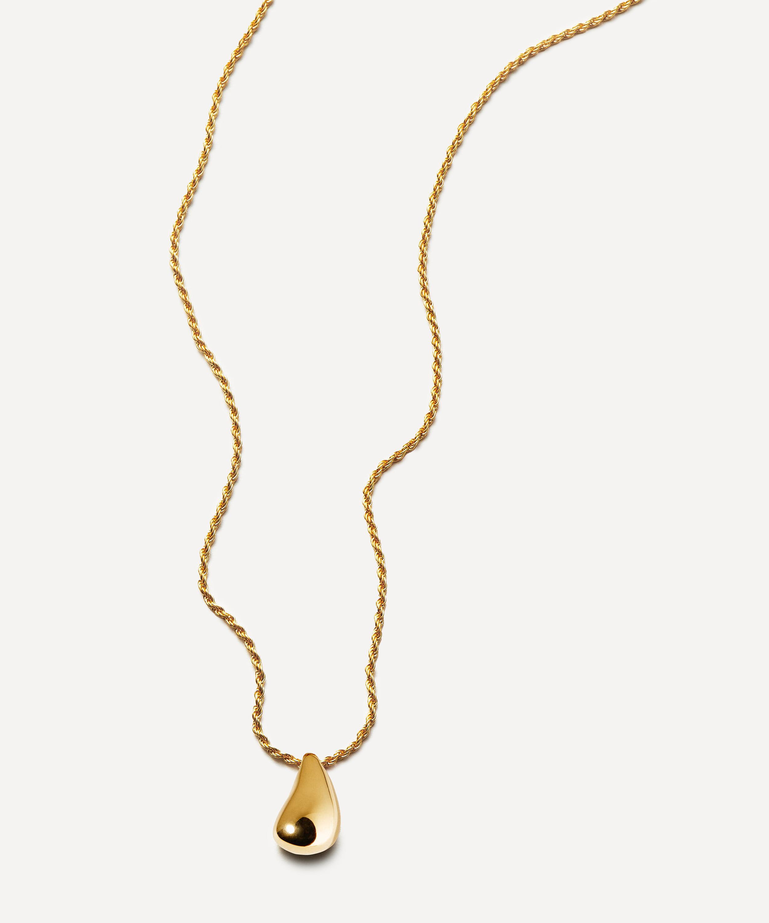 Missoma - X Savi 18ct Gold-Plated Vermeil Silver Sculptural Droplet Pendant Necklace image number 2