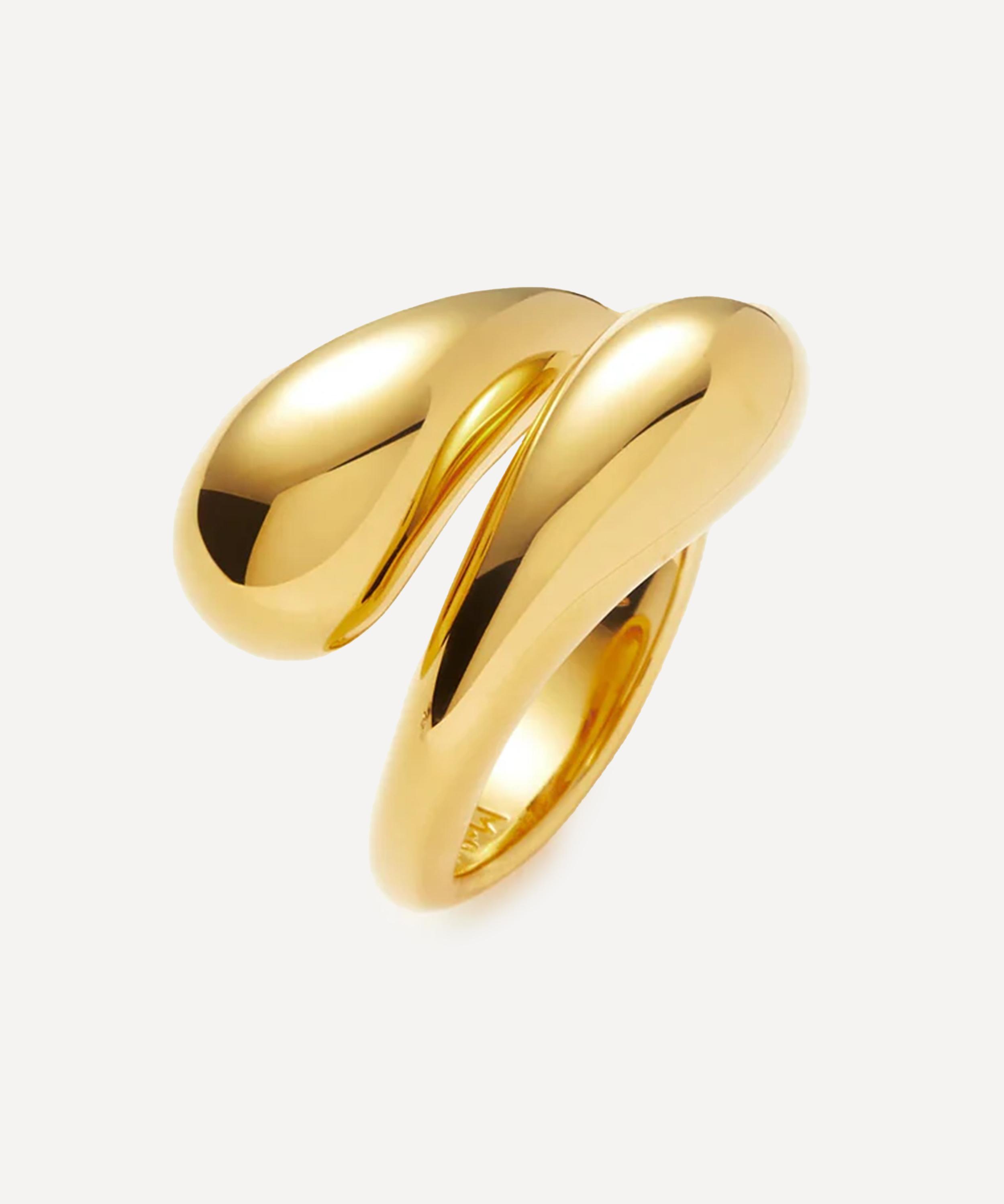 Missoma - X Savi 18ct Gold-Plated Vermeil Silver Sculptural Crossover Ring image number 0
