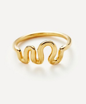 Missoma - 18ct Gold-Plated Vermeil Silver Squiggle Wavy Stacking Ring image number 2