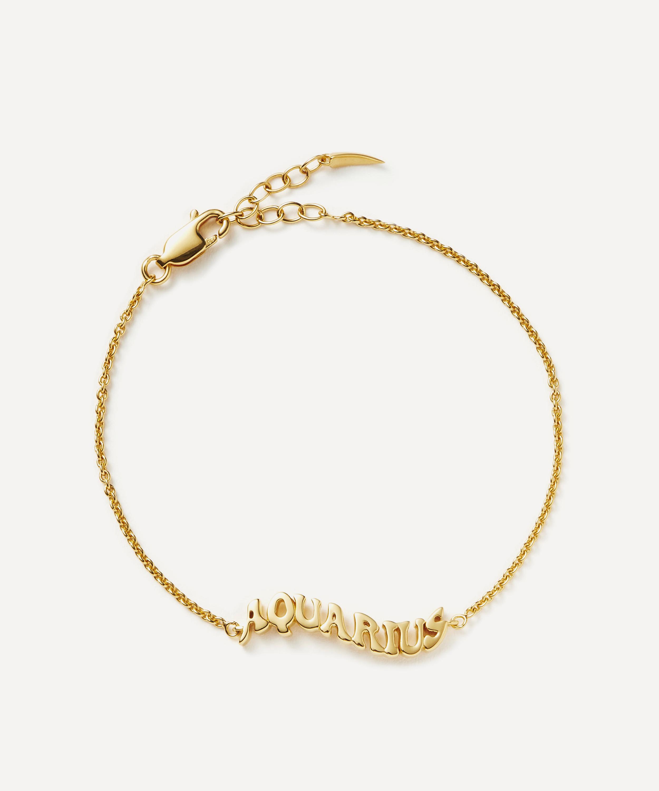 Missoma - 18ct Gold-Plated Vermeil Silver Aquarius Zodiac Pendant Bracelet image number 0