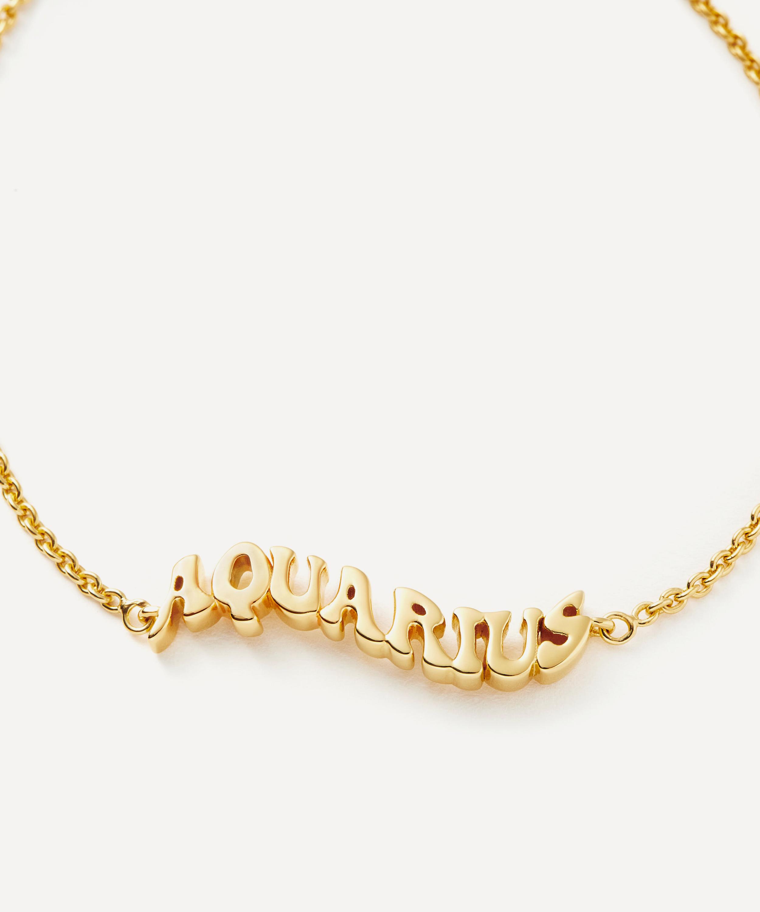 Missoma - 18ct Gold-Plated Vermeil Silver Aquarius Zodiac Pendant Bracelet image number 2