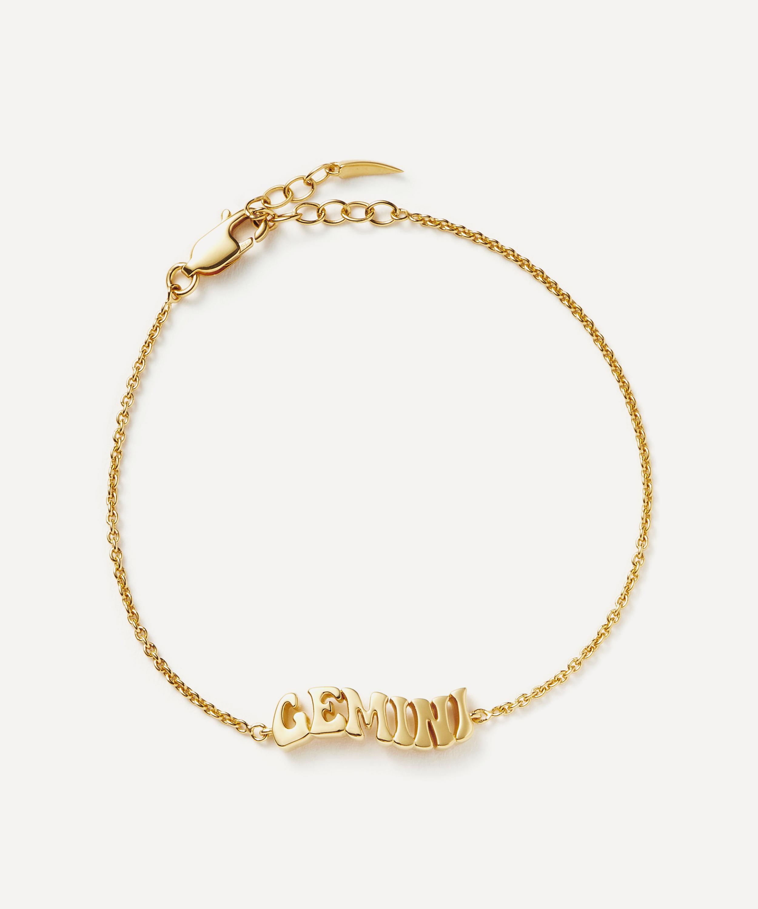 Missoma - 18ct Gold-Plated Vermeil Silver Gemini Zodiac Pendant Bracelet image number 0