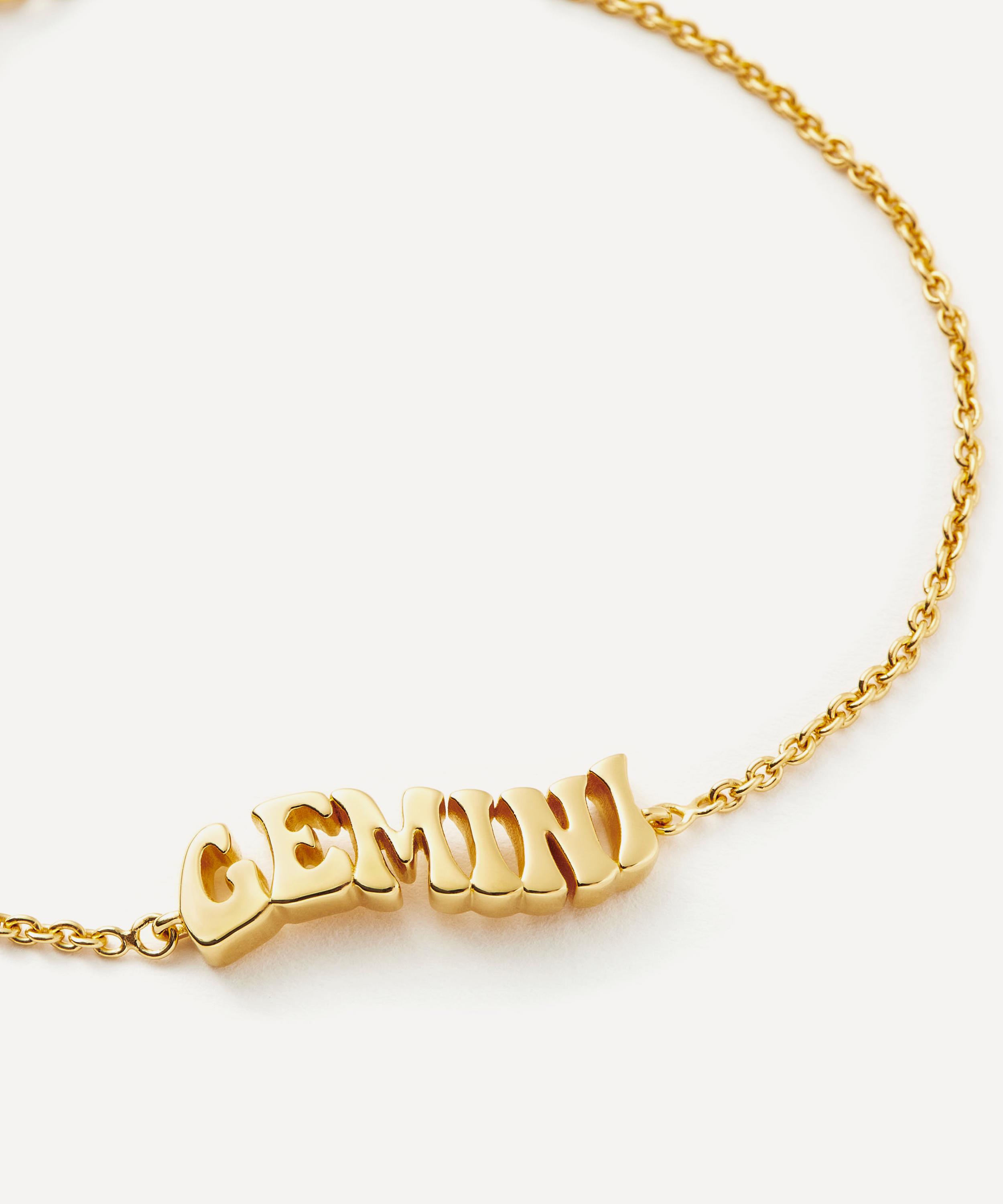 Missoma - 18ct Gold-Plated Vermeil Silver Gemini Zodiac Pendant Bracelet image number 2