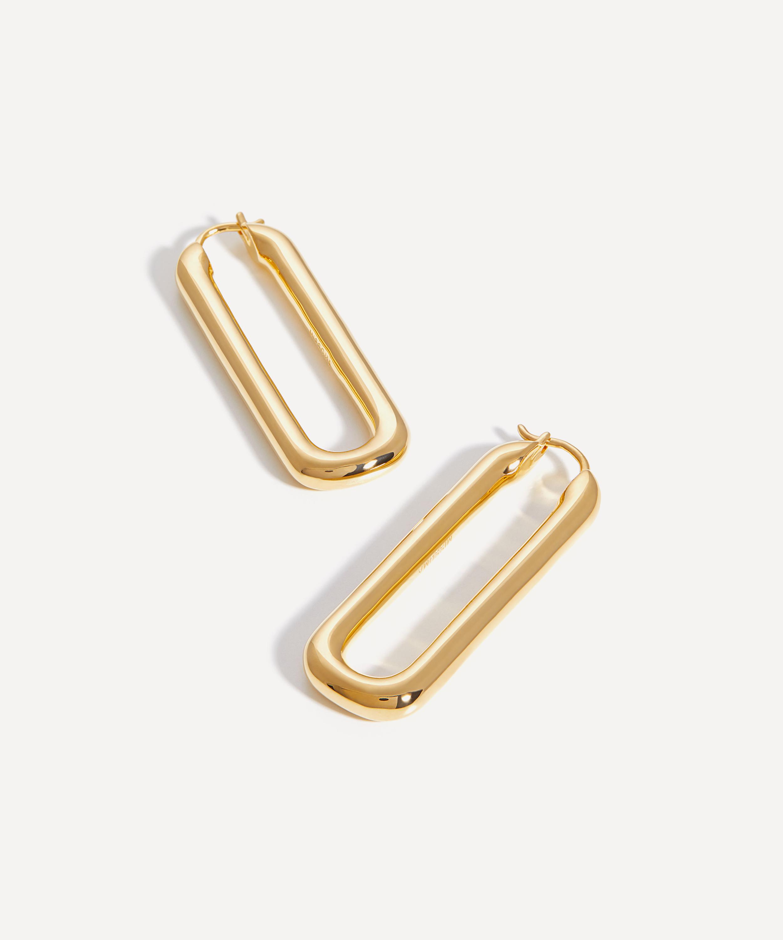 Missoma - 18ct Gold-Plated Ovate Hoop Earrings image number 0