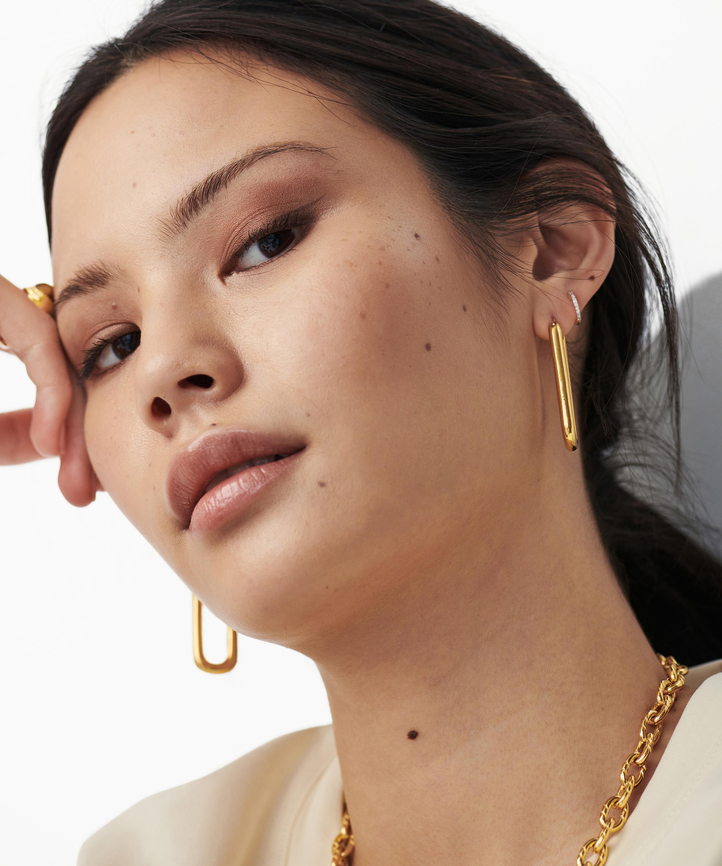 Missoma - 18ct Gold-Plated Ovate Hoop Earrings image number 1
