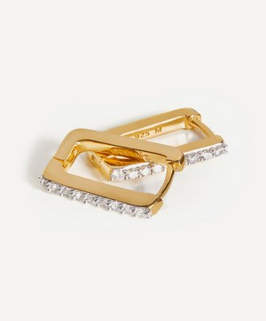 Missoma - 18ct Gold-Plated Vermeil Silver Pavé Ovate Huggie Hoop Earrings image number 2