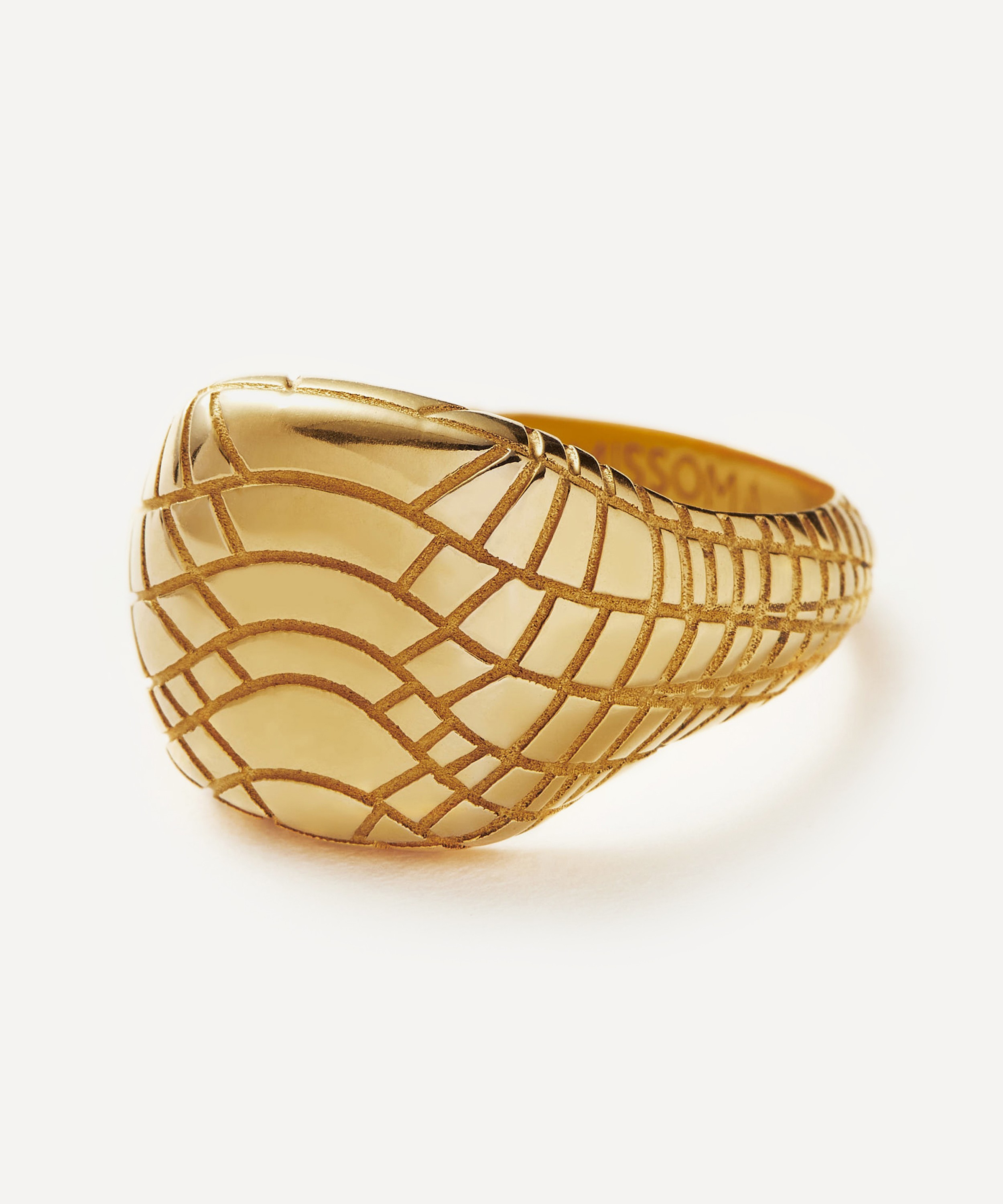 Missoma 18ct Gold-Plated Serpent Textured Signet Ring | Liberty