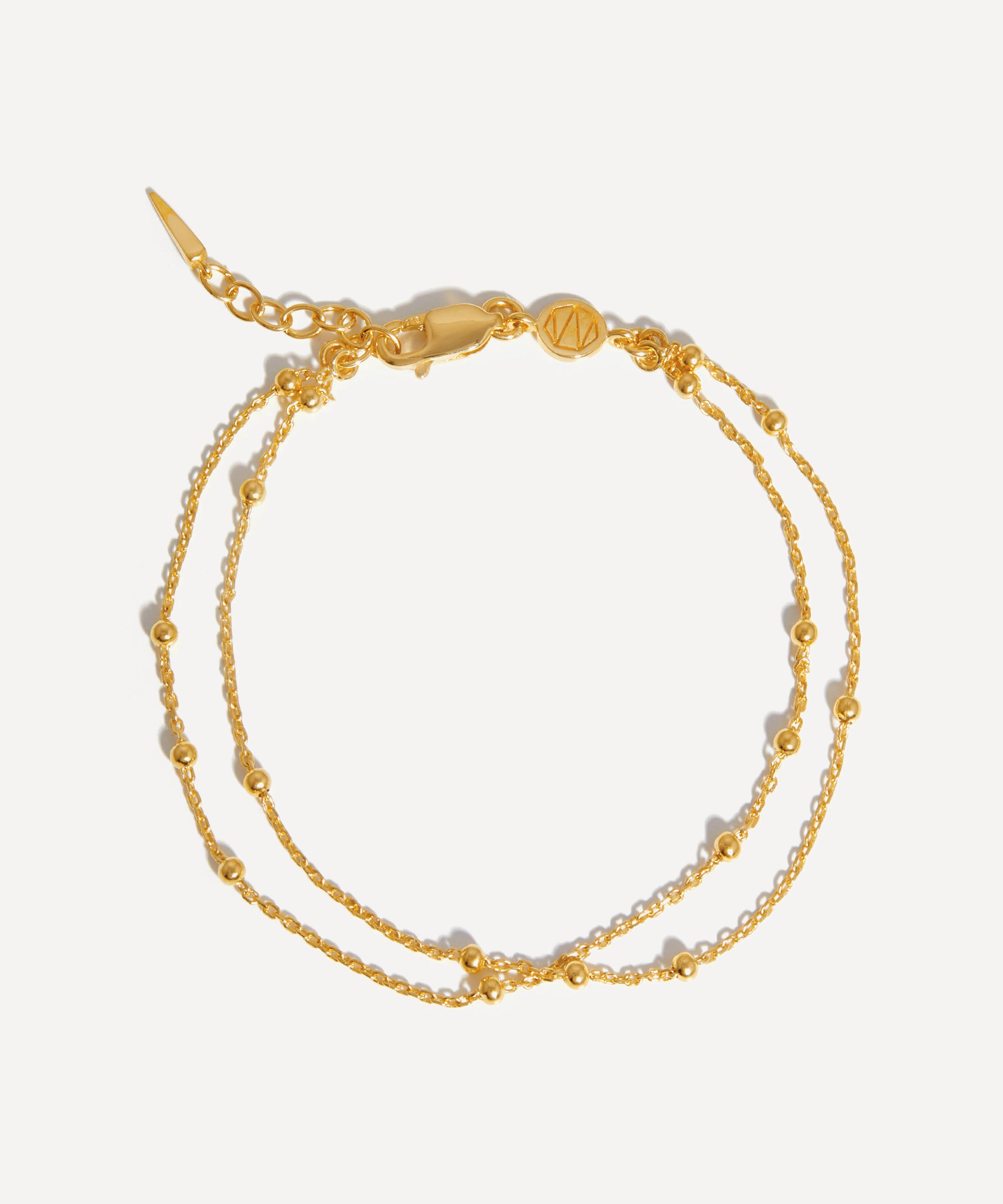 18ct Gold-Plated Vermeil Silver Double Chain Bracelet