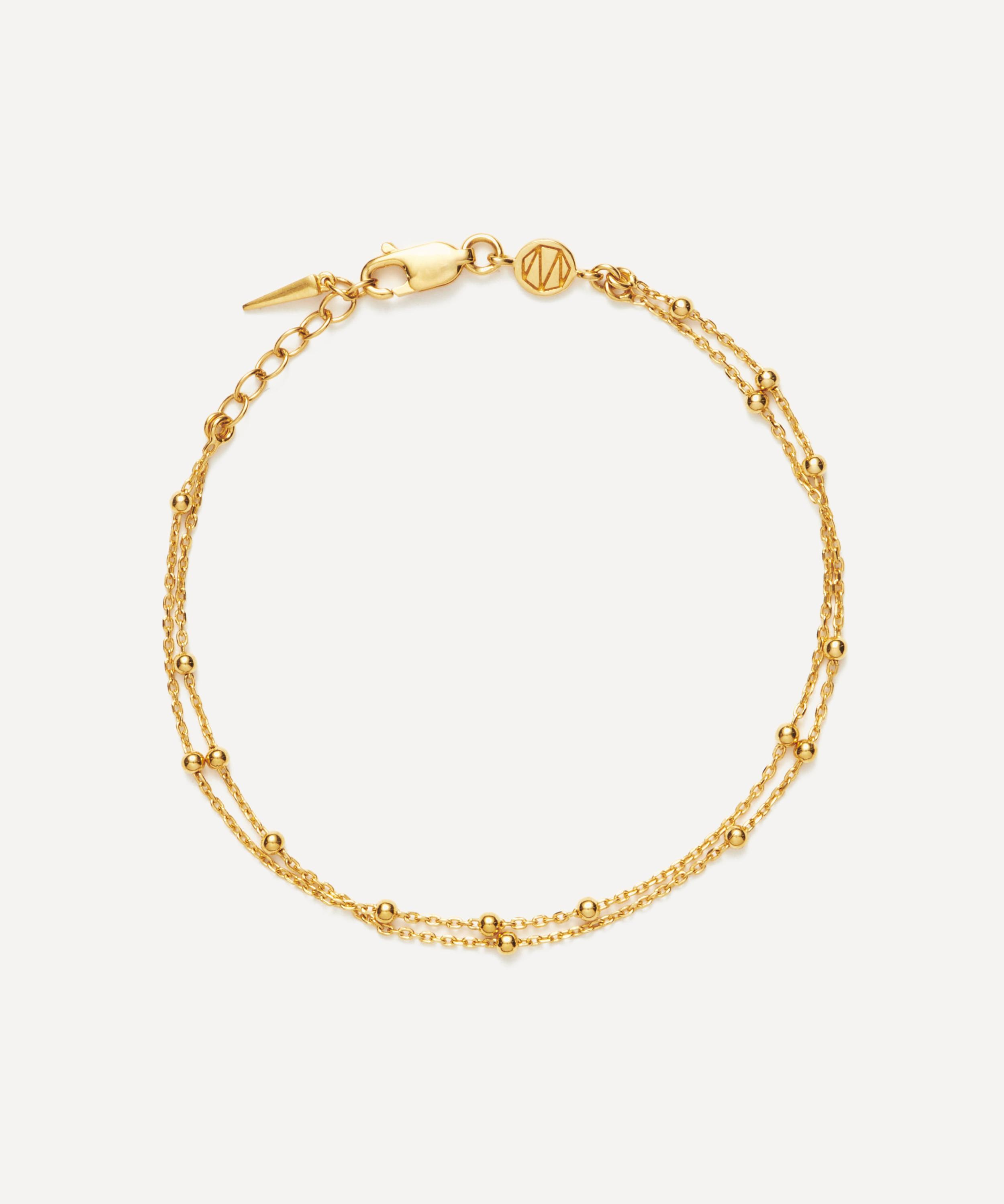 18ct Gold-Plated Vermeil Silver Double Chain Bracelet