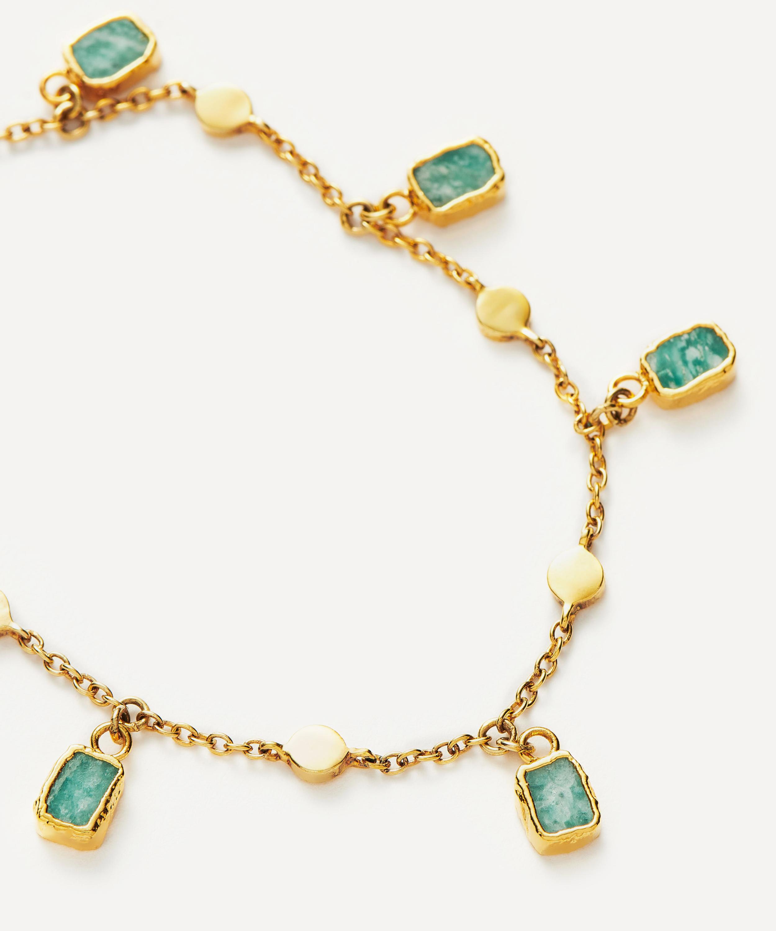 Missoma - 18ct Gold-Plated Vermeil Silver Lena Amazonite Charm Bracelet