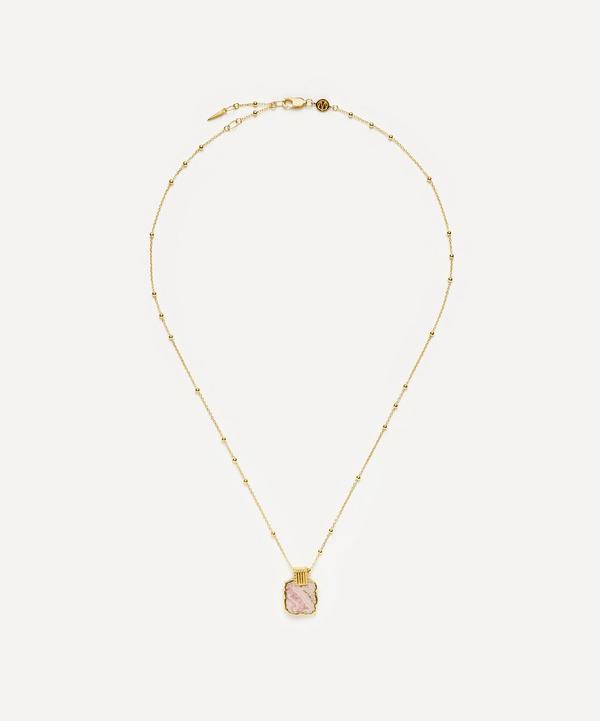 Missoma - 18ct Gold-Plated Vermeil Silver Lena Rhodochrosite Pendant Necklace image number null