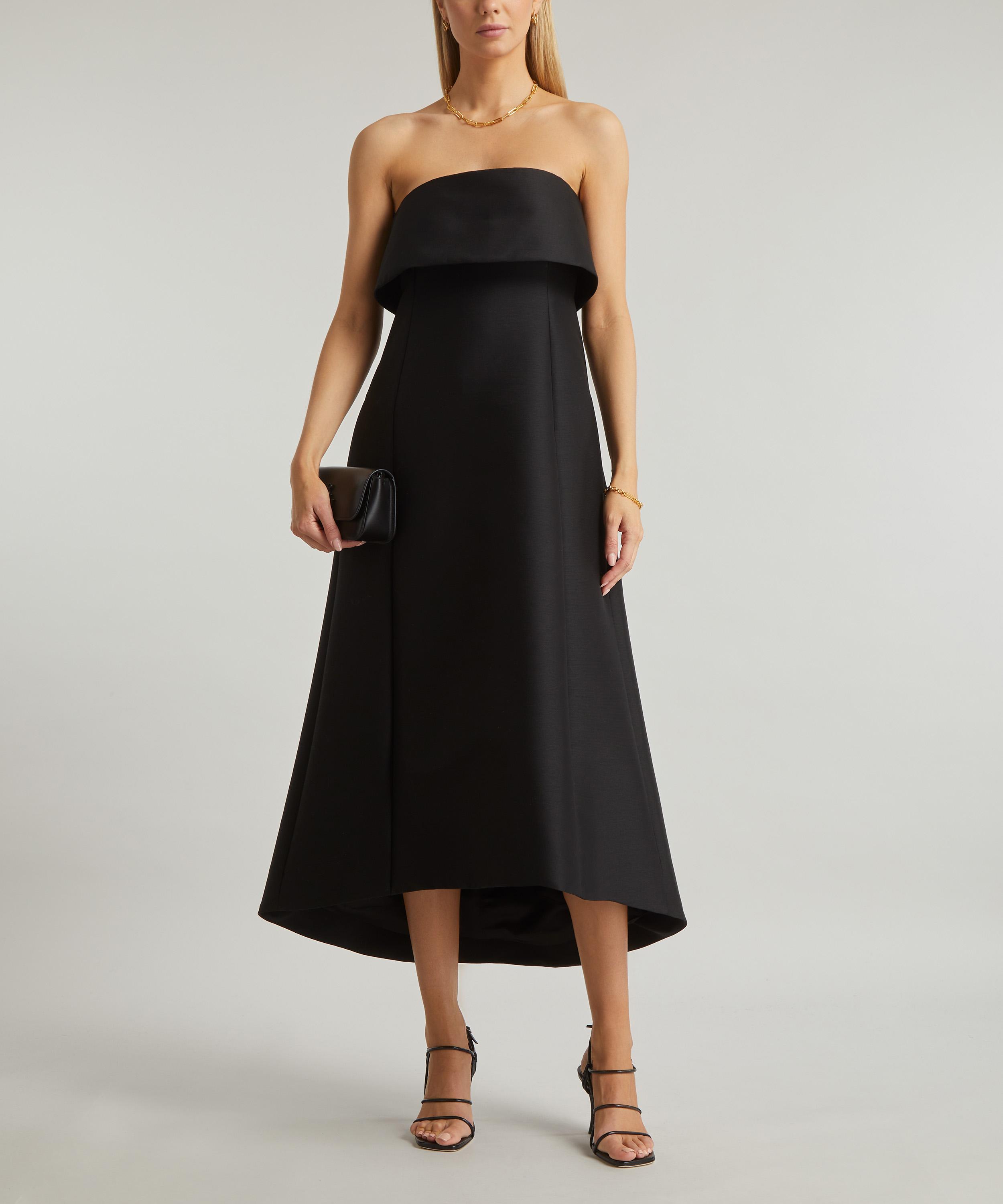 Cotton and wool-blend strapless top in black - Toteme