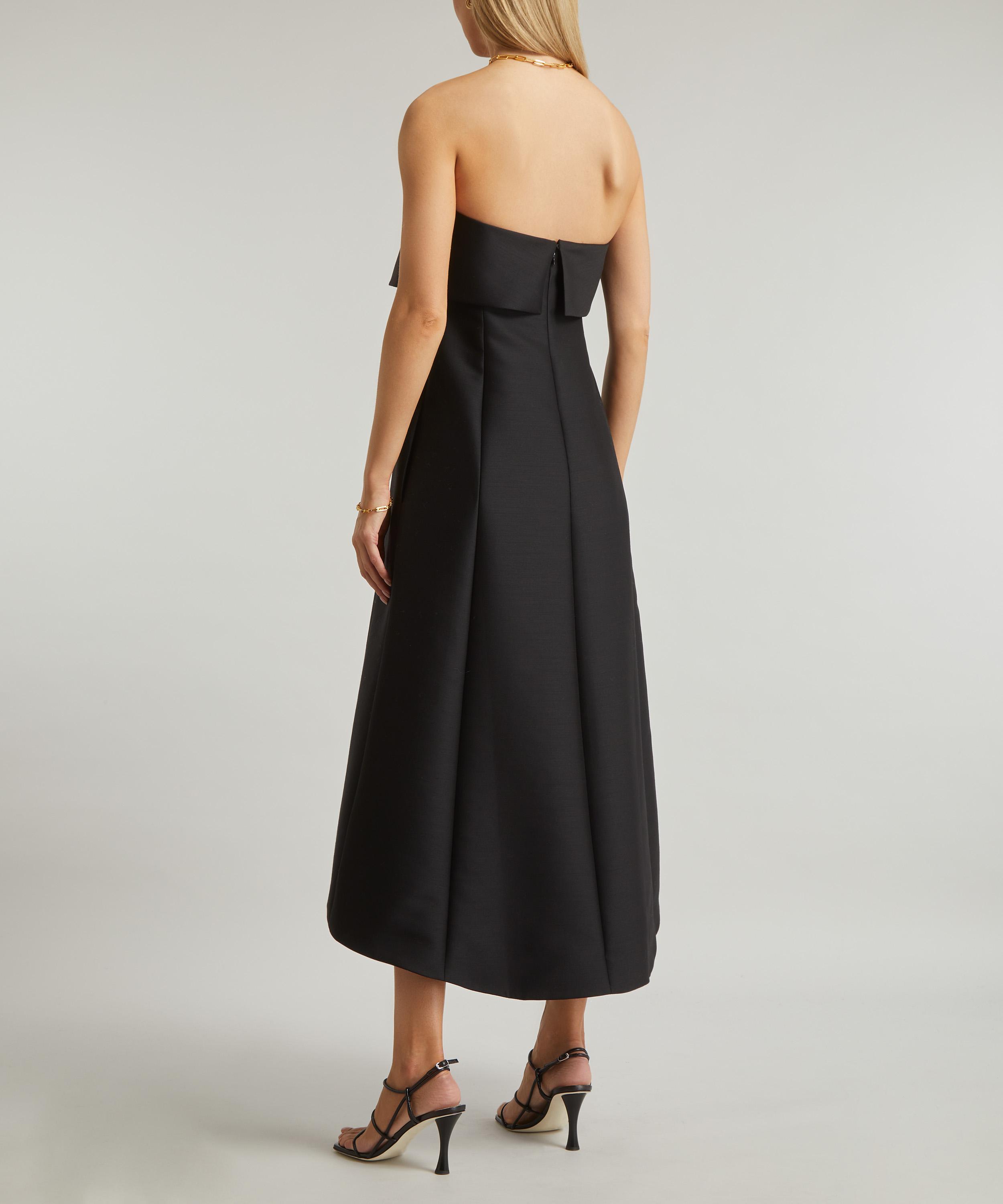 Cotton and wool-blend strapless top in black - Toteme