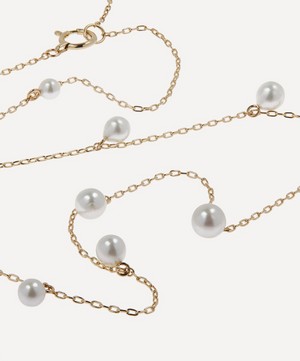 Mizuki - 14ct Gold Cascading Pearl Chain Necklace image number 1