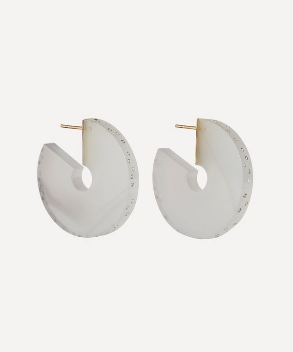 Jacqueline Cullen - 18ct Gold Galactica Astral Agate Hoop Earrings image number null
