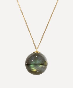Jacqueline Cullen - 18ct Gold Celestial Labradorite Sphere Pendant Necklace image number 0