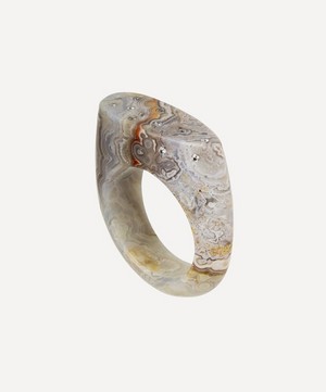 Jacqueline Cullen - Celestial Crazy Lace Agate Narrow Signet Ring image number 1
