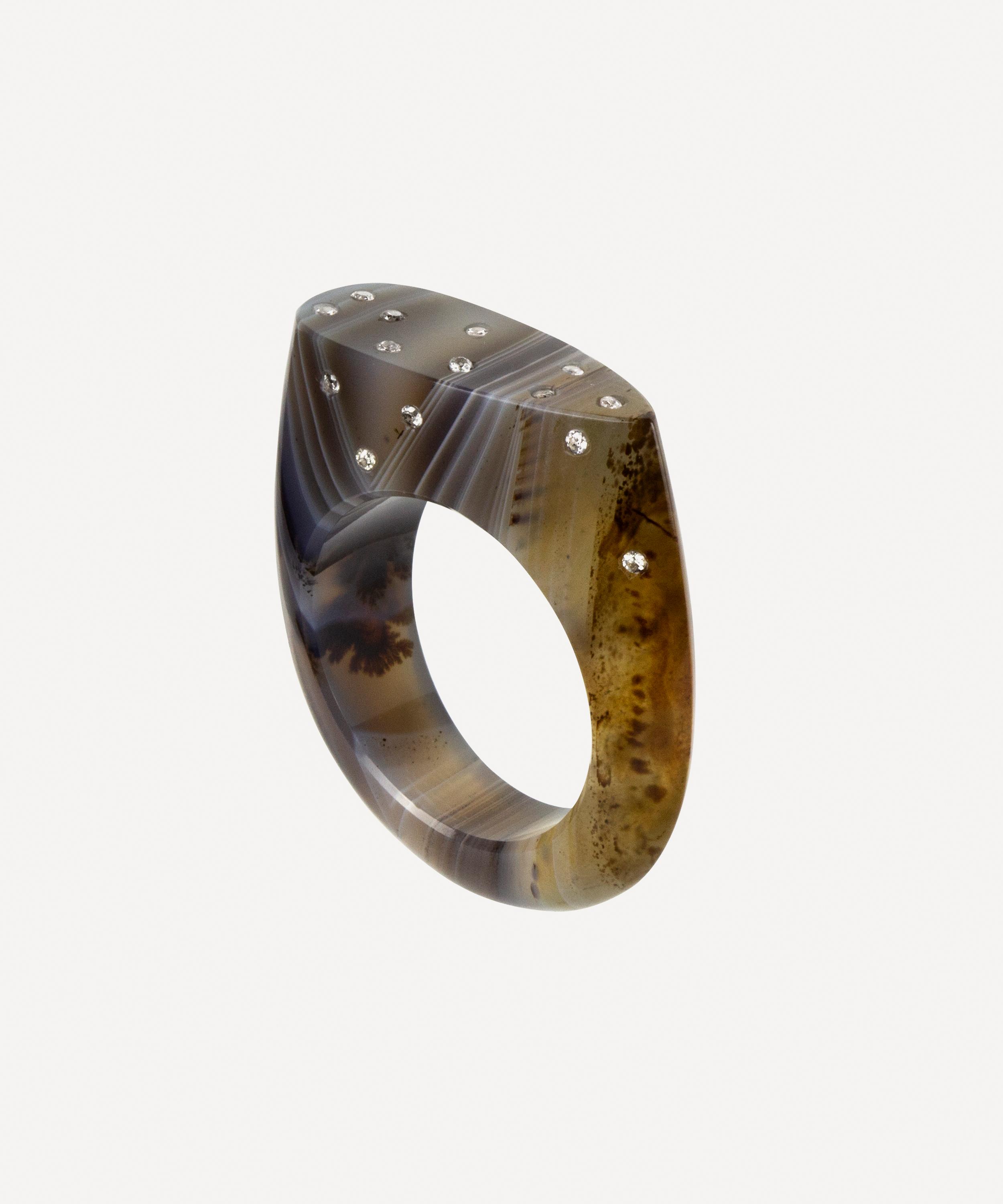Jacqueline Cullen - Botswana Agate Narrow Signet Ring