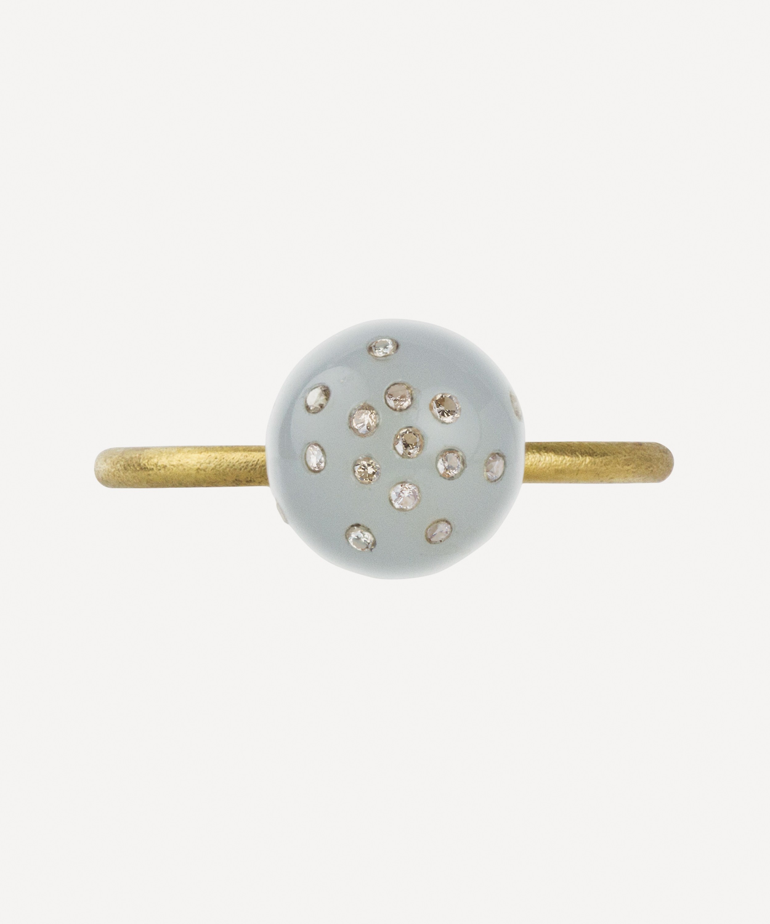 Jacqueline Cullen - 18ct Gold Galactica Small Grey Agate Sphere Ring